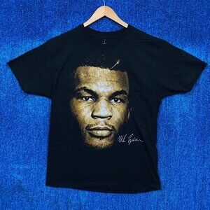 Iron Mike Tyson Big Face Autographed Portrait Boxing Tee L